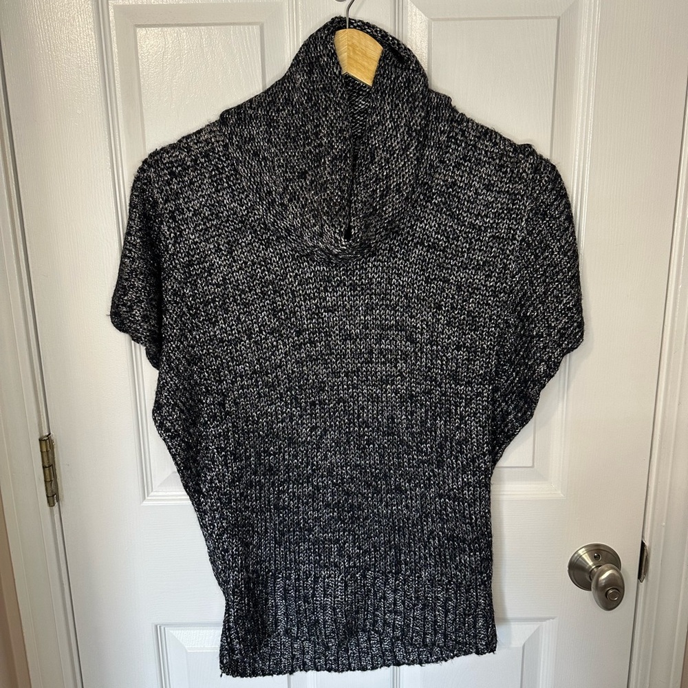 Alice + Olivia Wool Alpaca Blend Sweater Size S Black Marled Turtleneck Slouchy